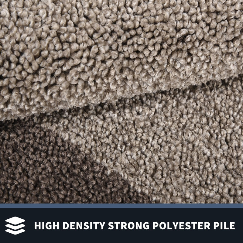 Beige and Grayish Brown Polyester Non-Slip Entryway Rug 24" x 36"