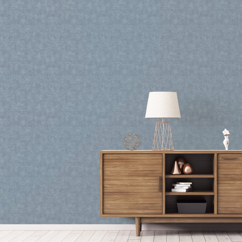 Luxe Matte Plain Wallpaper, Blue
