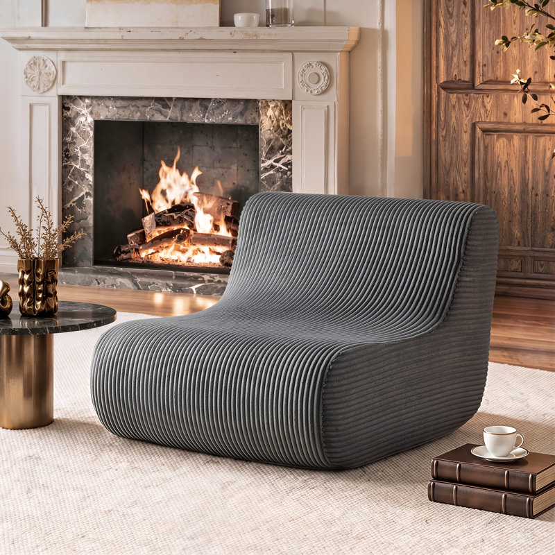 Cotton Blend Bean Bag Lounger, Grey