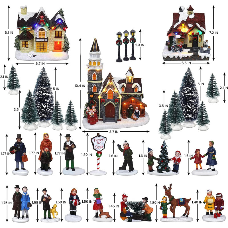 Ensemble de 30 figurines de village