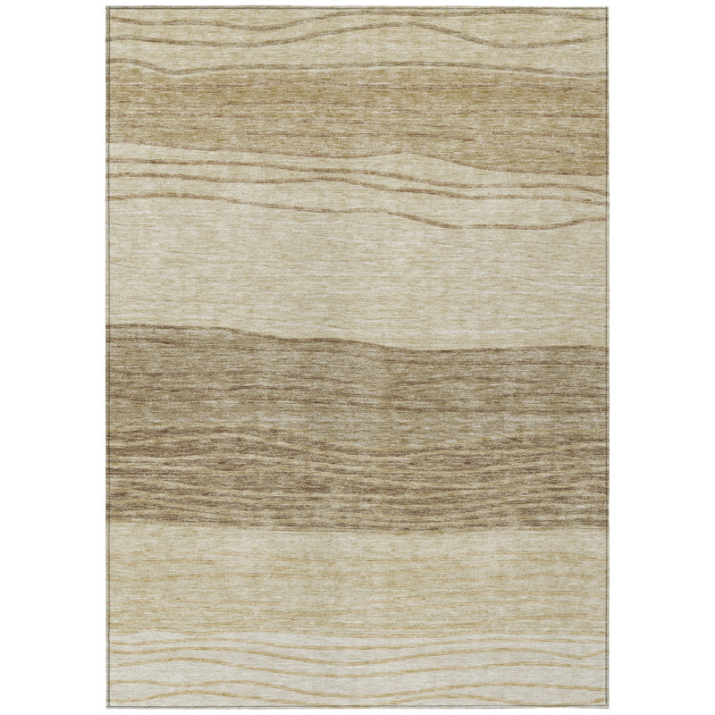 Washable Striped Indoor / Outdoor Rug, Rectangle 5' x 7'6"