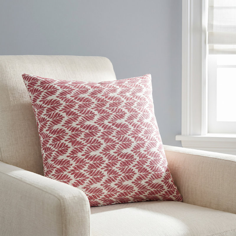 Liza Pillow Cover & Insert Square in Red/Orange/White, 20" x 20"