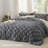Bedsure Queen Size Comforter Set Dark Grey, Boho Tufted Bed Set, Checkered Farmhouse Shabby Chic Bedding, 3 Pieces, 1 Plaid Geometric Comforter and 2 Pillow Shams-19842421-19842427