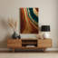 Art mural abstrait en métal brun 79-582348913
