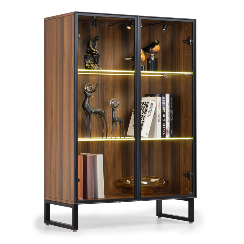 Sayles Display Cabinet with Adjustable Shelves & Interior Light