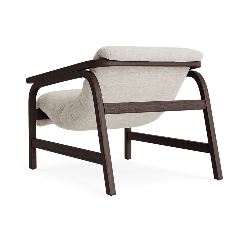 Chaise d'appoint rembourrée Cellire, Polyester parchemin, Dark Brown Wood/Java