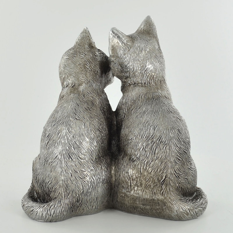 Ranshaw Pair of Cats Silver Sculpture