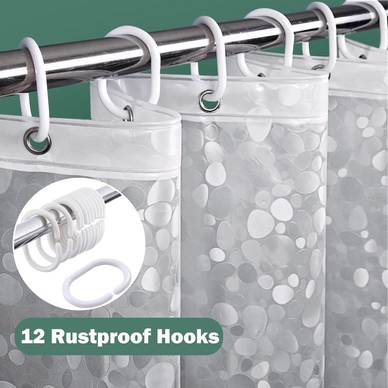 Shower Curtains with Crystal Stone, 180cm H x 180cm W