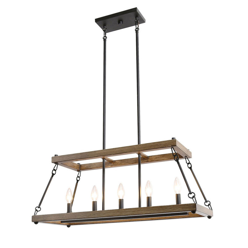Luminaire suspendu linéaire à 5 lumières pour îlot de cuisine Moulton