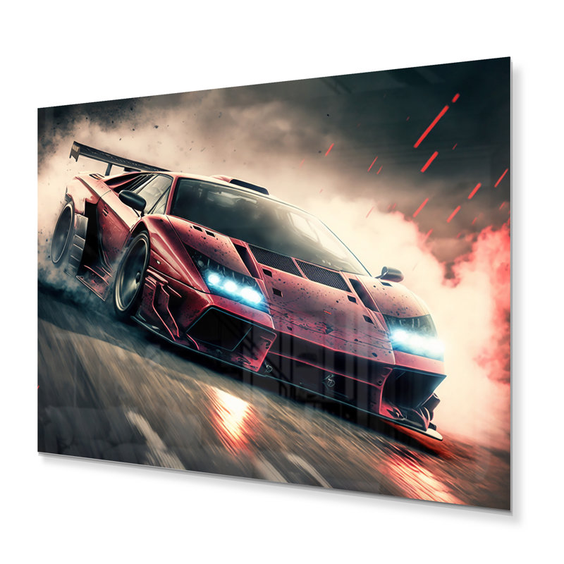 Décoration murale rouge rouge italien Lambo, H 16 po x l 32 po x P 1 po