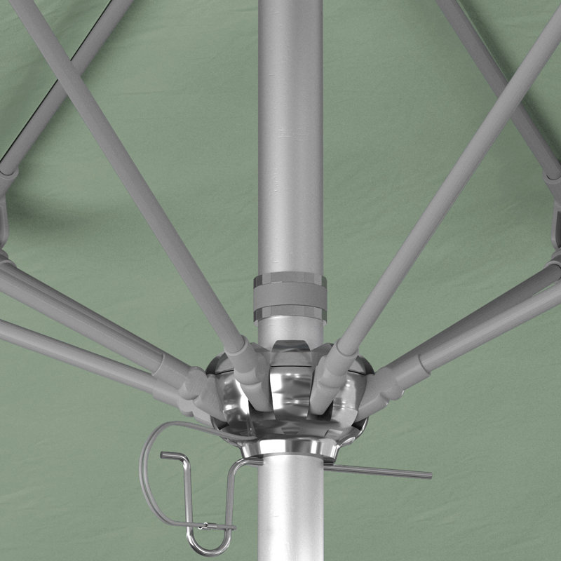 Parasol de marché 90 po Sunbrella, Argent anodisé, Tissage uni Sunbrella® palette brume