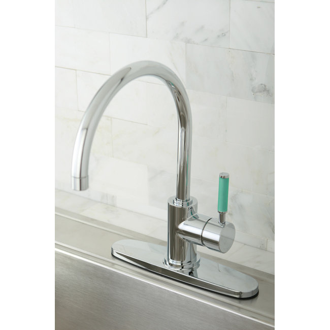 Robinet de cuisine à une poignée Green Eden, Chrome poli