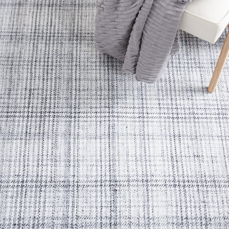 Earica Hand Woven Performance Plaid Rug, Rectangle 8' x 10'