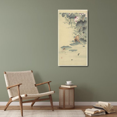 "Frog and Tadpoles" by  Ohara Koson - Gallery Wrap Canvas Wall Art