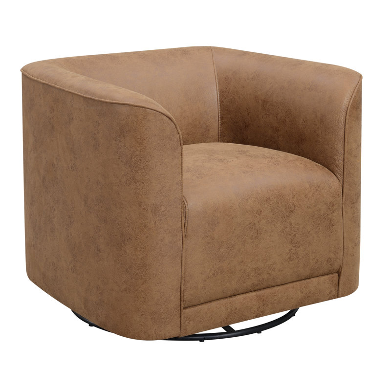 Polyester Swivel Barrel Chair, Set Of 2