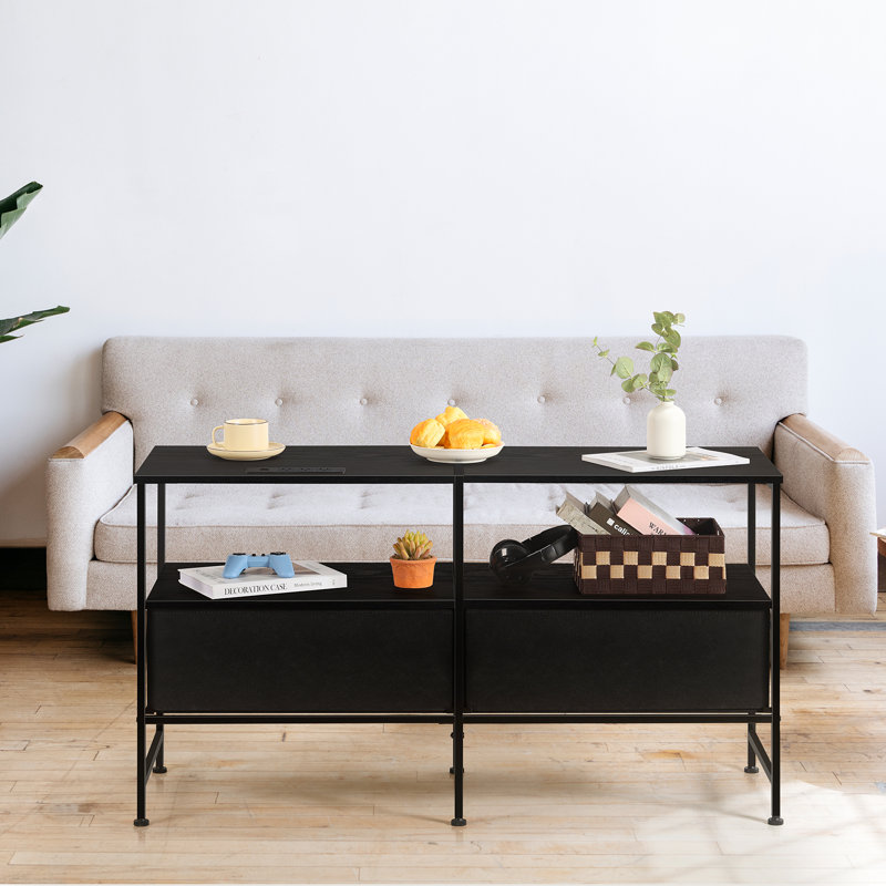 Crédence de rangement Keing 47,2 W, Noir