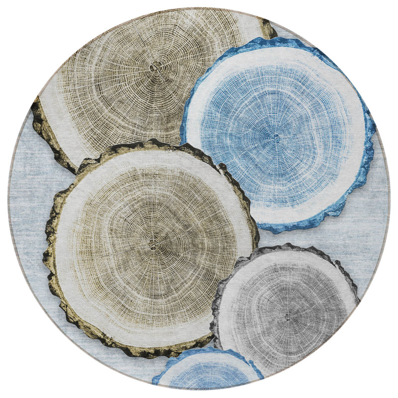 Tapis extérieur rond lavable antidérapant 8 pi