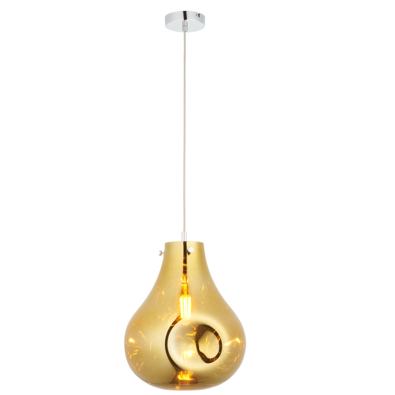Raritan 1 - Light Chrome Teardrop Pendant, Gold Metallic