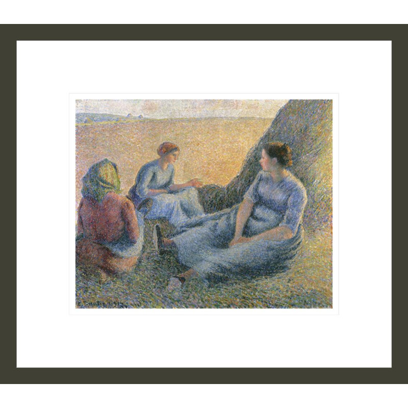 «Haymakers Resting» par Camille Pissarro, impression giclée sur cadre, H 13,75 po x l 15,59 po
