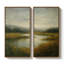 «Green Marsh Landscape with Reflections», ensemble de 2 reproductions d'art murales encadrées sur toile 60 po x 20 po x 2 pièces, 60 po x 30 po x 2 pièces-701325730-701325733