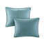 Courtepointe 2 pièces sarcelle simple / simple TG - réversible, microfibre, rembourrée de coton, pour une chambre à coucher douce et moelleuse, microfibre avec rembourrage, microbienne, confort matelassé Channel