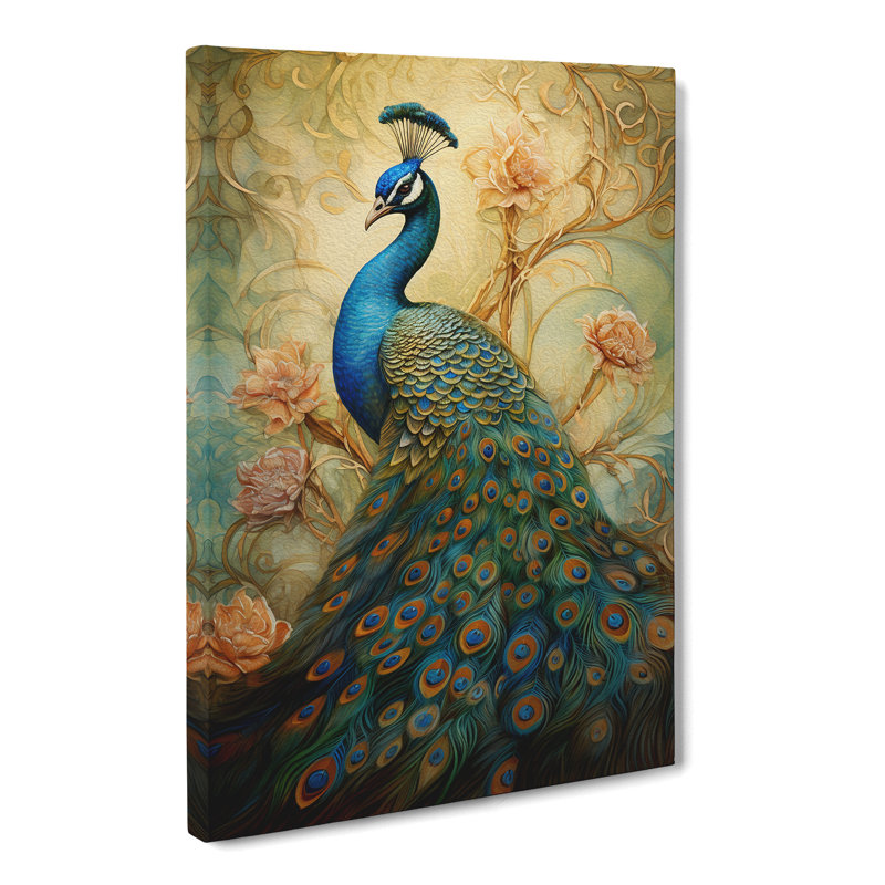 Peacock Tachisme - No Frame Print, 76cm H x 50cm W x 3cm D