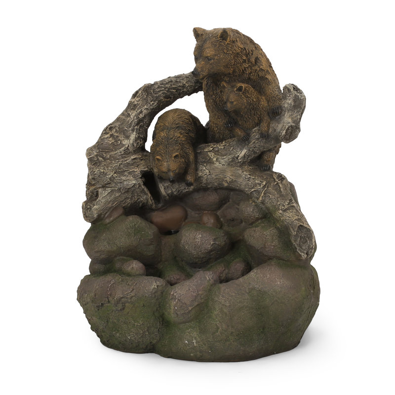 Handcrafted Outdoor Sculptural Fountain with Lights