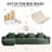 5-Seat Modular L Shape Velvet Sectional Compression Sofa, No Assembly Required with French Edge Piping-1499566194