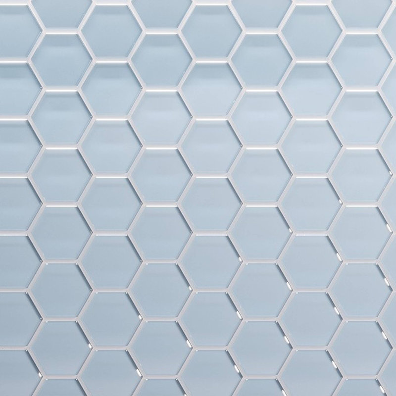 3" Beehive 10.25in.x11.75in. Glass Mosaic Tile, Caribbean Blue Gloss