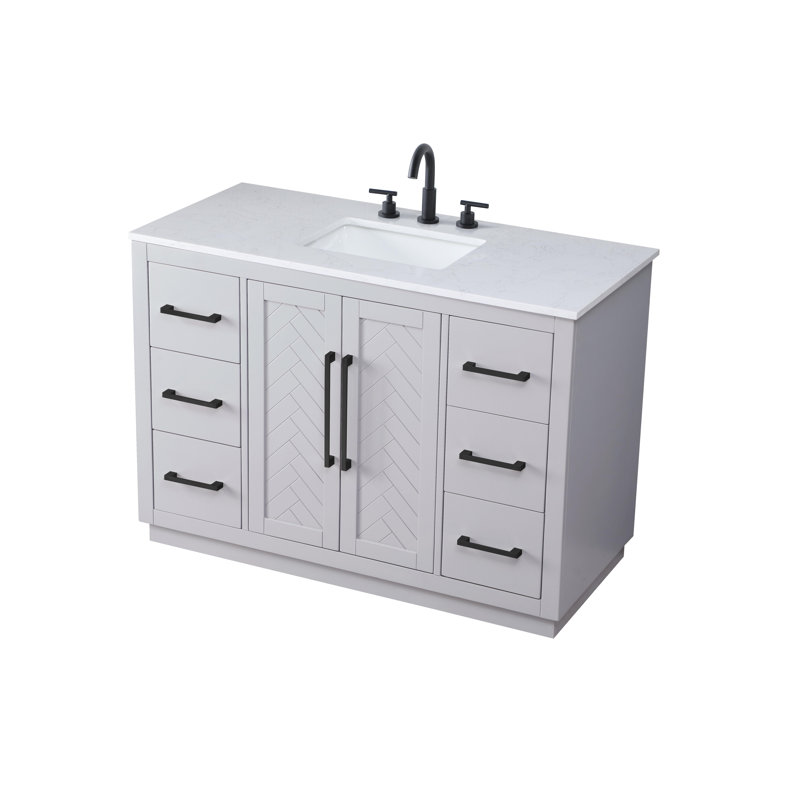 Meuble-lavabo simple 48 po, Gris