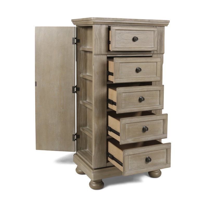 Commode 5 tiroirs Aceves, Étain