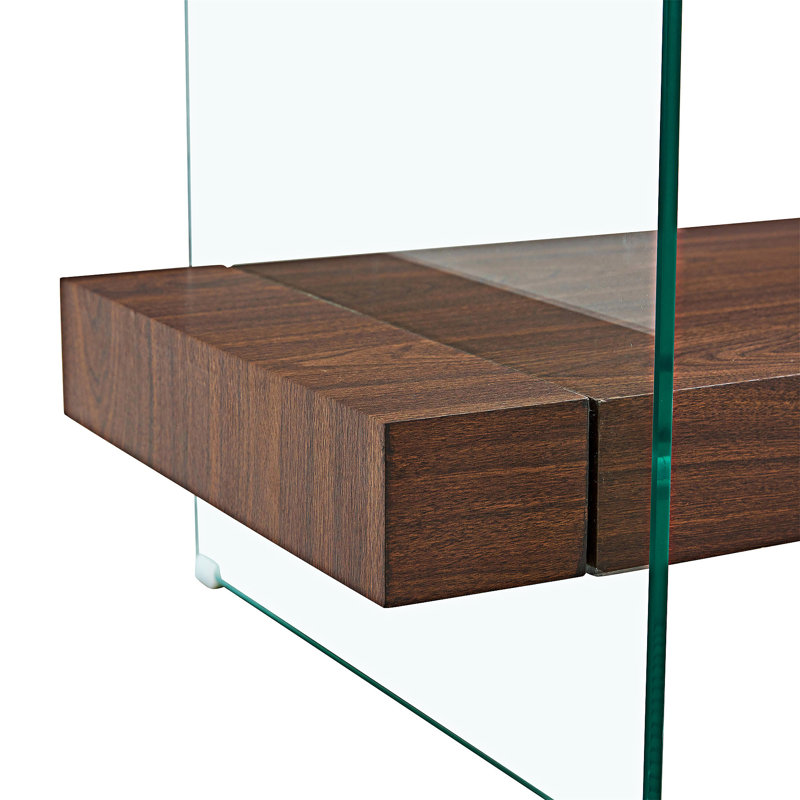 Table basse avec tablette, Clair, Noyer