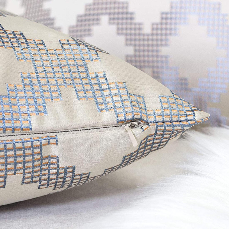 Coussin intérieur / extérieur Emesyn, Argent, H 20 po x l 20 po