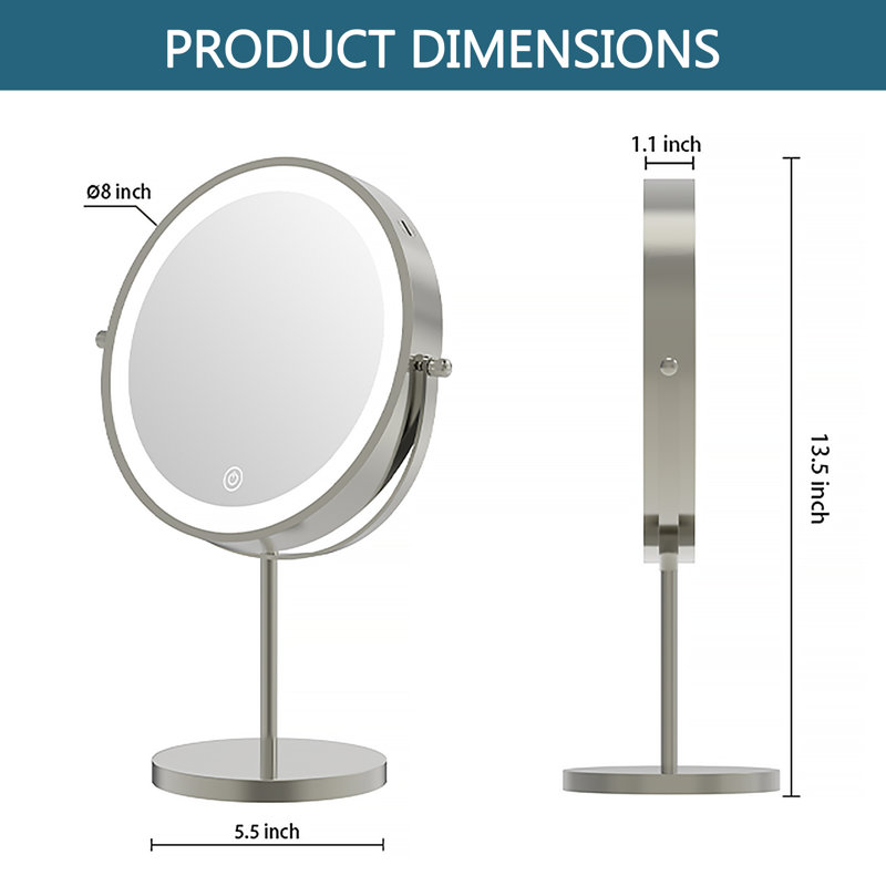 Lashayla Metal Round Mirror, Nickel