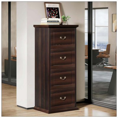 4-Drawer Vintage Vertical File Cabinet For Living Room Office