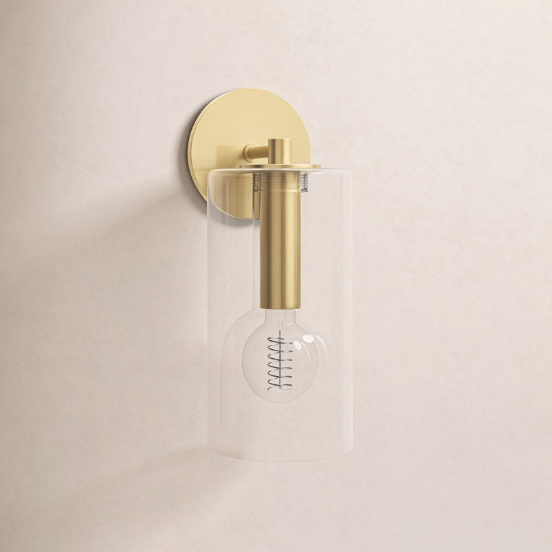 Adreille Steel Armed Sconce, Aged Brass