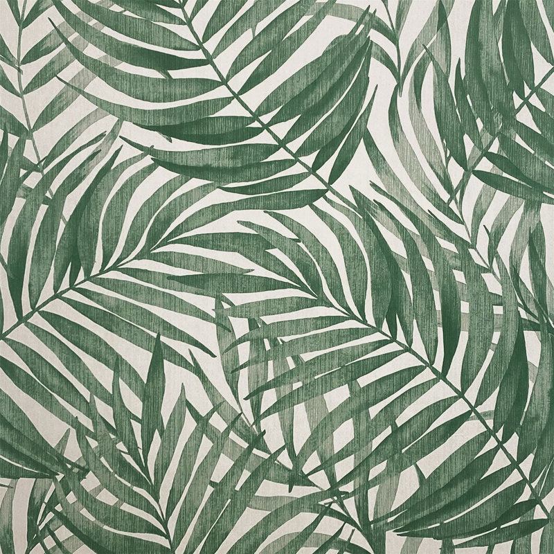 Tropical Palm Leaf Green Botanical Feature Wallpaper