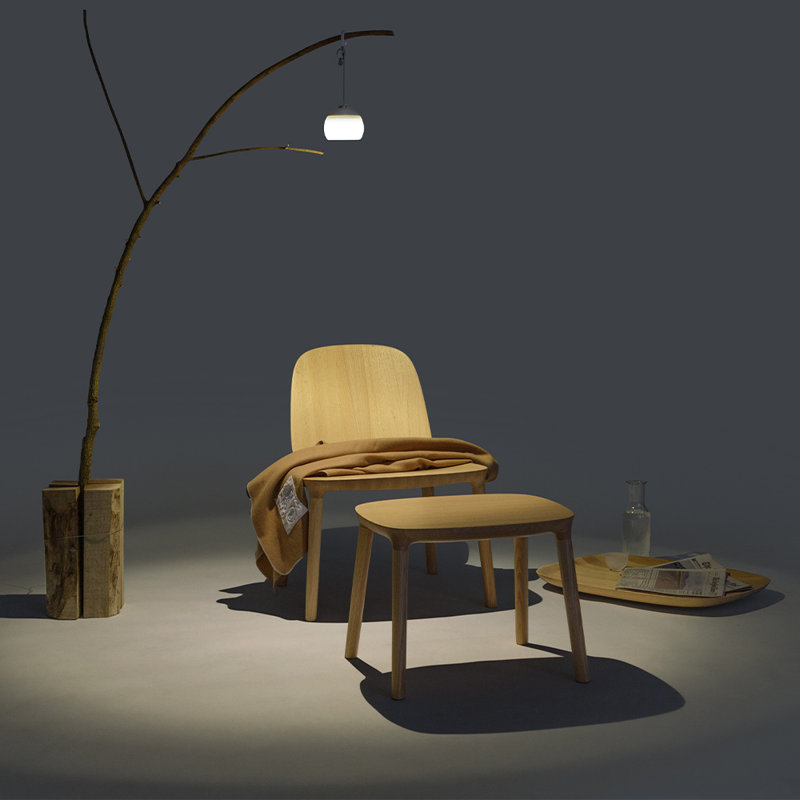 Kokoro Lounge Chair, Walnut Dark