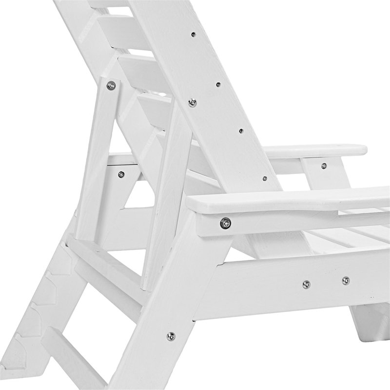 Outdoor Chaise Lounge Chair, White