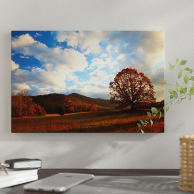 «Late Autumn Sunrise, Cades Cove, Great Smoky Mountains National Park, Tennessee, USA» par Joanne Wells, reproduction sur toile tendue sur châssis