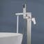 Robinet de baignoire autoportant à poignée simple avec douchette à main Topcraft, nickel brossé-69763906