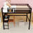 Metal Loft Bed with Side Clock and Storage Basket-1294457976