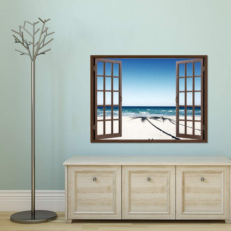 Window Brown Scenery Peel & Stick Border, 24" W x 32" L
