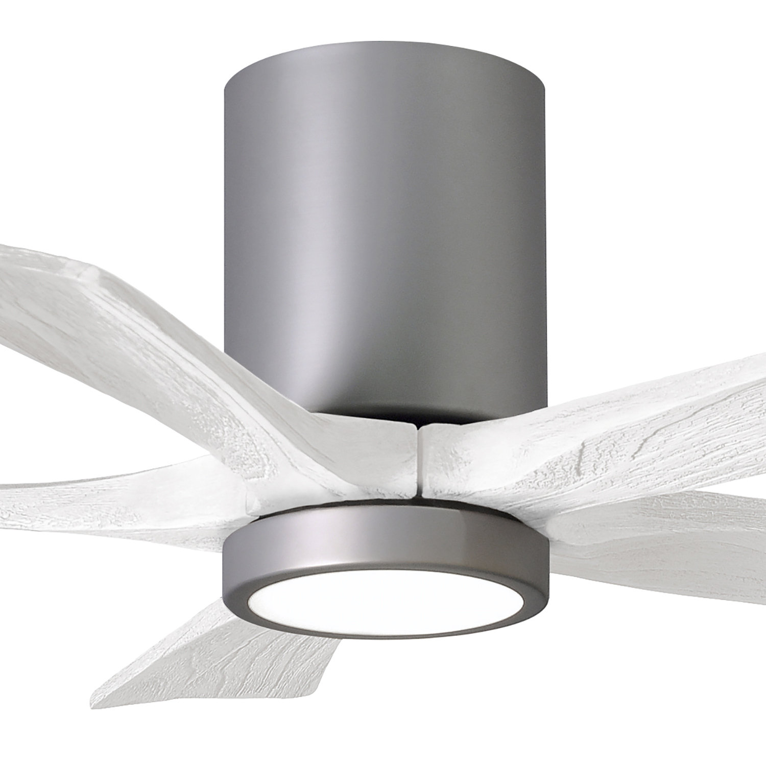 Irene Ceiling Fan with LED Light Kit, Brushed Nickel, Matte White, 42"