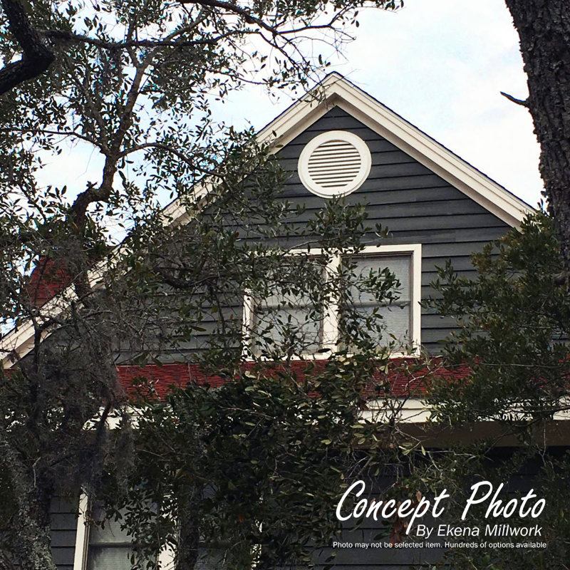 Octagonal Top Surface Mount Functional Standard Frame PVC Gable Vent, 18" H x 20" W