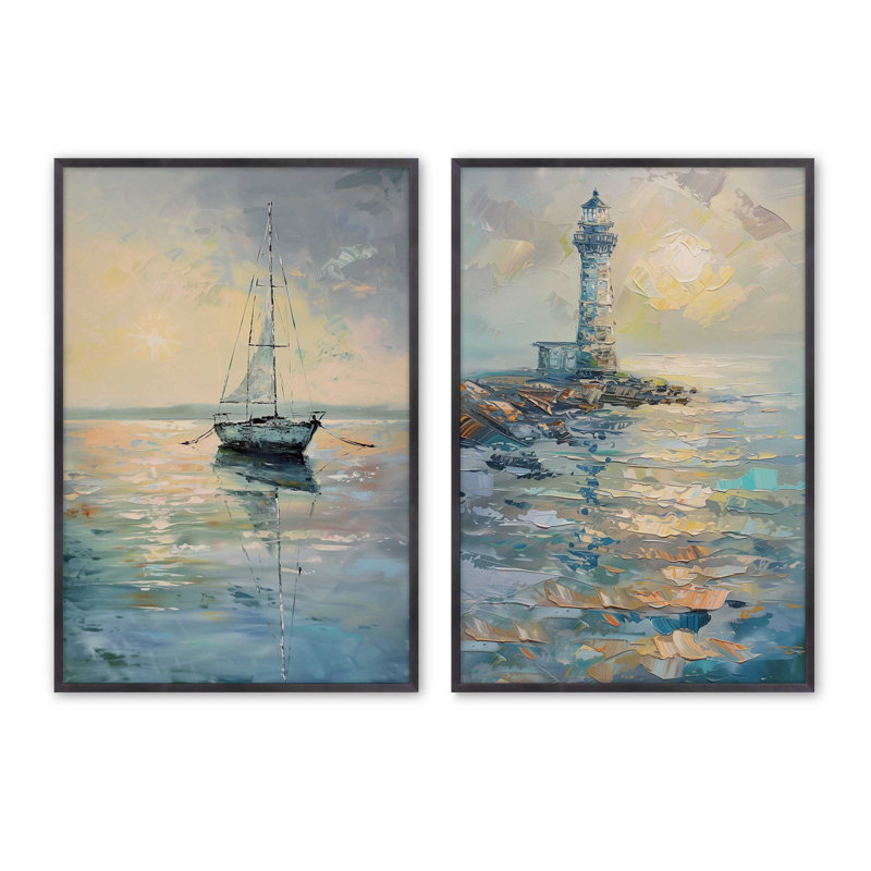 "Harbor Glow" par Golden Glow Interiors 2 - Pièces sur papier, Zinc patiné, H 15,25 po x l 12,25 po