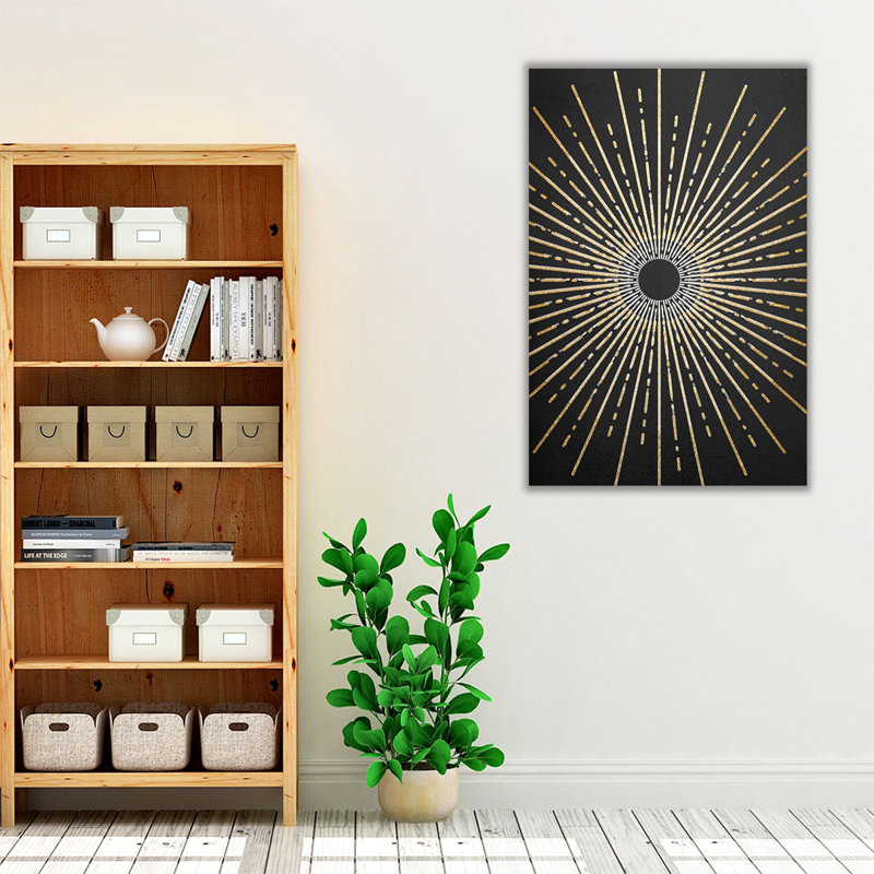 White Gold Burst 1 - reproduction d'art sur toile, H 18 po x l 12 po