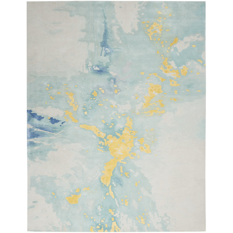 Tapis prismatique Nourison Seafoam Gold, Rectangle 5 pi 6 po x 7 pi 5 po