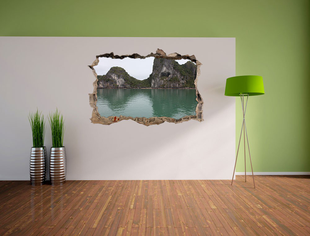 Markante Berglandschaft mit Meer Wandsticker