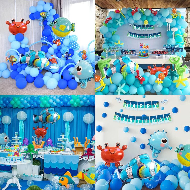 MMTX Sea Theme Birthday Decorations For Kids, 108 Pieces Sea